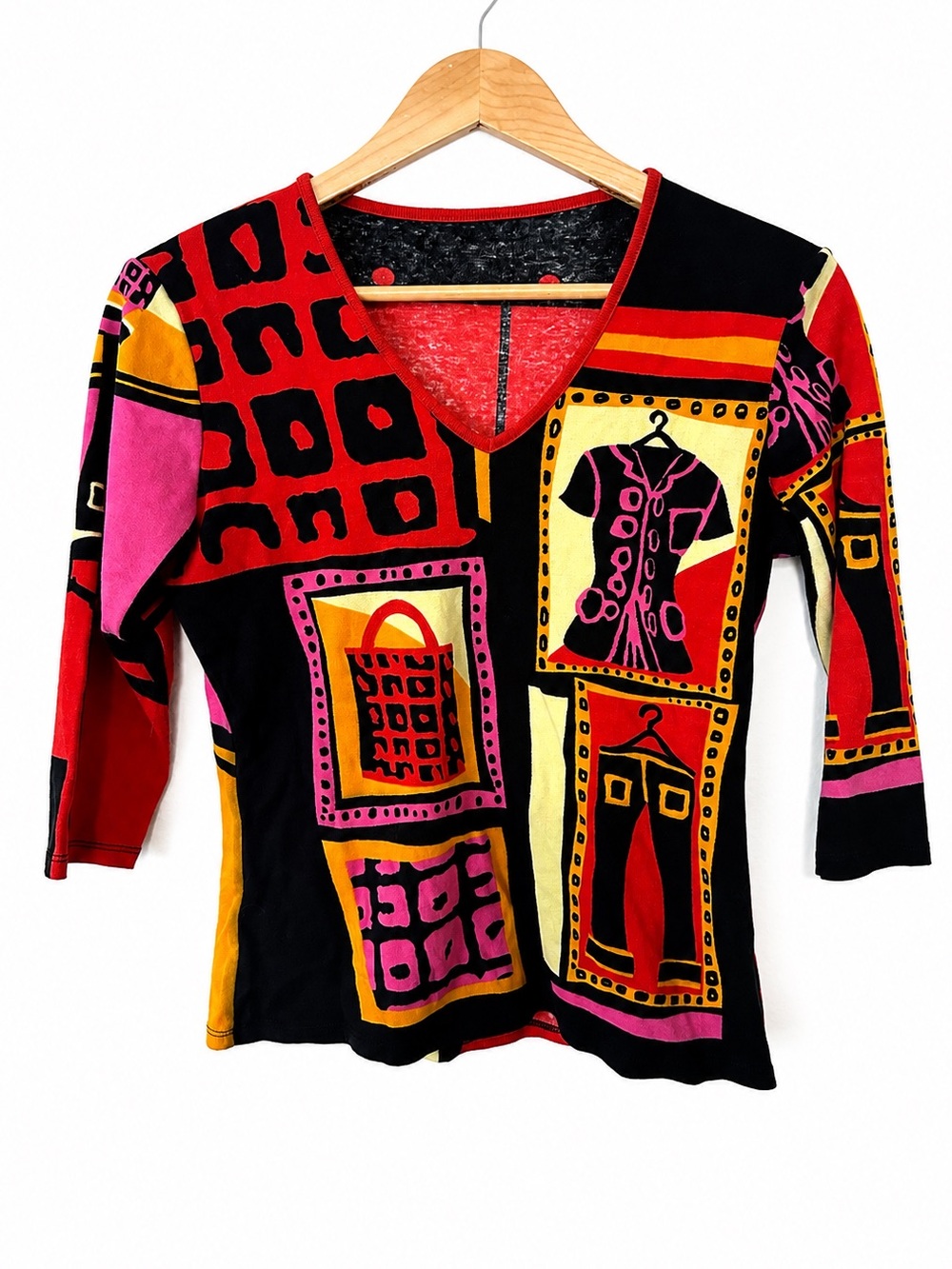Noun Paris Vintage Top Y2K Graphic Pop Art Novelty Print Tee Shirt Multicolor L